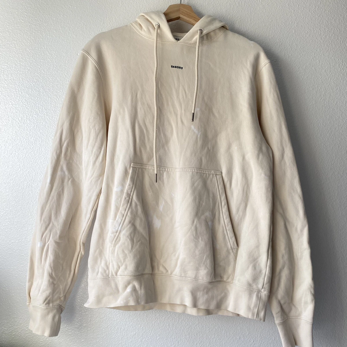 Sandro Tie Dye Off White Cream Hoodie Women s Medium eBay