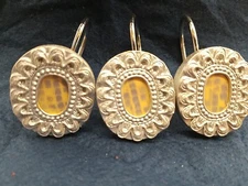 12PC Set Framed RESIN Shower Curtain Hooks Zodiac Silver