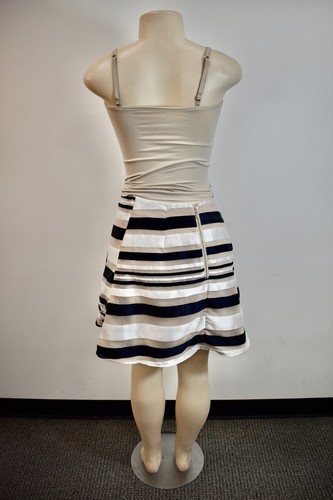 Finders Keepers Beige Striped Silk MINI SKIRT SIZE Small On Sale - Picture 7 of 8