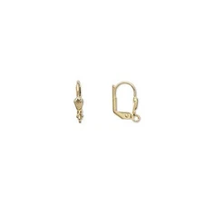 20 Gold Plated Metal Hinged Leverback Earring Findings with Loop & Lever Back