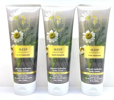 BATH & BODY WORKS Aromatherapy BLACK CHAMOMILE Body Cream, 8 oz/226g, NEW x 3