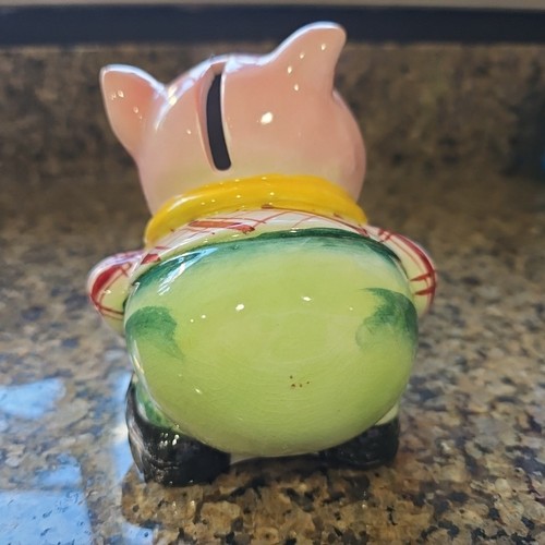 Vintage RARE PY Anthropomorphic Boy Pig Piggy Coin Ceramic Bank - Picture 3 of 9