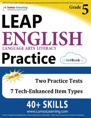 LEAP TEST PREP: GRADE 5 ENGLISH LANGUAGE ARTS LITERACY By Lumos Learning **NEW**