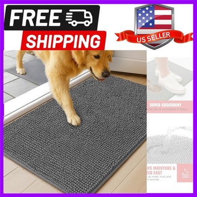Dog Door Mat for Muddy Paws, Super Absorbent Microfiber, Non-Slip Indoor Mat,...