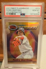 2021 Finest Flashbacks Gold Refractor 44/50 SP Pedro Martinez PSA 10 GEM MT 0e2x
