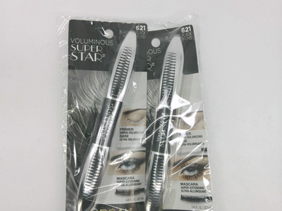 L'Oreal Paris Voluminous Superstar Mascara Washable Blackest Black, 2 PACK