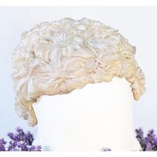 VINTAGE 1940’s-1950’s Woman’s Fascinator Hat Cream Flowers Beads FAST SHIPPING