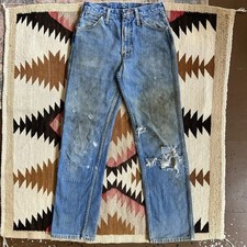 Vintage 1960s Distressed  Repaired Wrangler Denim Jeans Sz 26 x 30