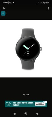 Google Pixel Watch 41mm Polished Silver Edelstahlgehäuse mit Charcoal...