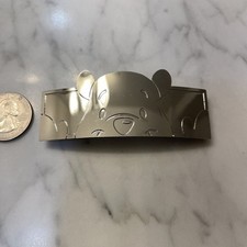 Vintage Disney Winnie the Pooh Barrette Silver Tone Disneyana 3" Bear Long Hair