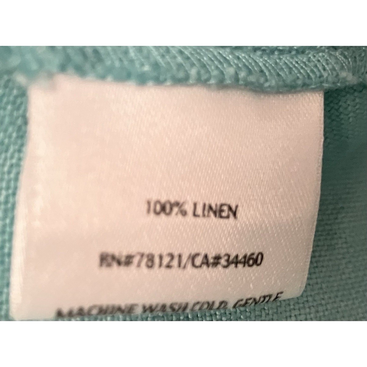NWT Eileen Fisher Career Aqua Blue Linen 3/4 Sleeve 3 Button
