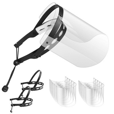 Adjustable Face Shield（2pack+10visors）, All-Round Protection Cap with Clear A...