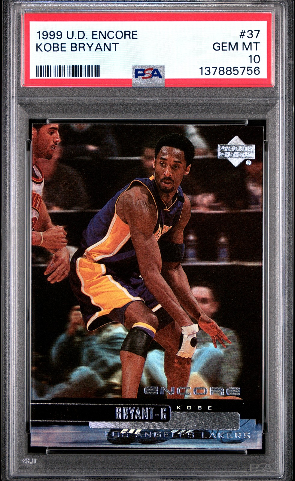 1999 UD ENCORE #37 KOBE BRYANT PSA 10 view 1
