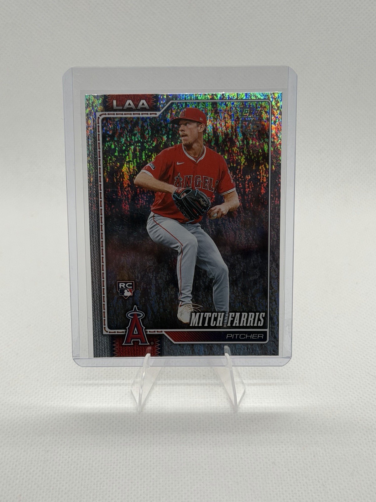 2026 Topps Series 2 - Mitch Farris Sandglitter Parallel RC #609 Angels