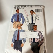 Butterick 6289 Men's Shirt  Sewing Pattern New Size L-XL Envelope Damage NEW