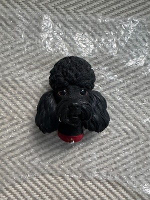 2 Bossons Chalkware Vintage Hanging Dog Head - Black Poodle & White Poodle