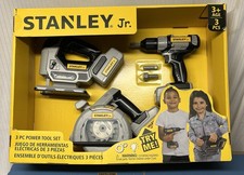 Stanley Jr. 3pc Kids Tool Set w/ Power Tools Pretend Play Building NIB 480