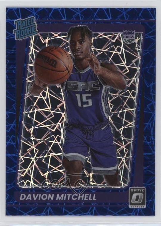 2021 Donruss Optic Rated Blue Velocity Prizm Davion Mitchell #155 Rookie RC 12g7