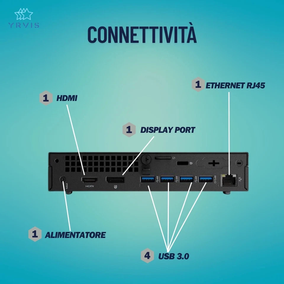 PC DESKTOP DELL INTEL RAM 16GB SSD 256GB WIN 11 PRO OFFICE WI-FI RICONDIZIONATO - Immagine 3 di 4