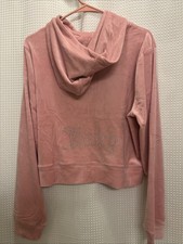 Juicy Couture Women's OG Bling Velour Track Jacket Light Pink Size XXL
