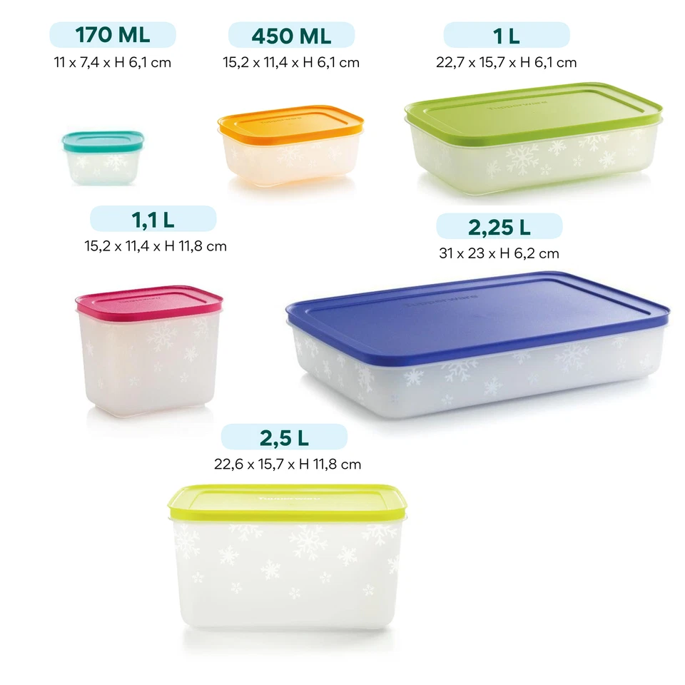 Tupperware Gefrierbehälter 170, 450, 675 ml 1 L bis 2,5 L Eis-Kristall Eiswürfel - Bild 4 von 4