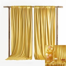 10x8ft Wedding Curtains Gold Backdrop Curtain for Parties Wrinkle Free Curtai...