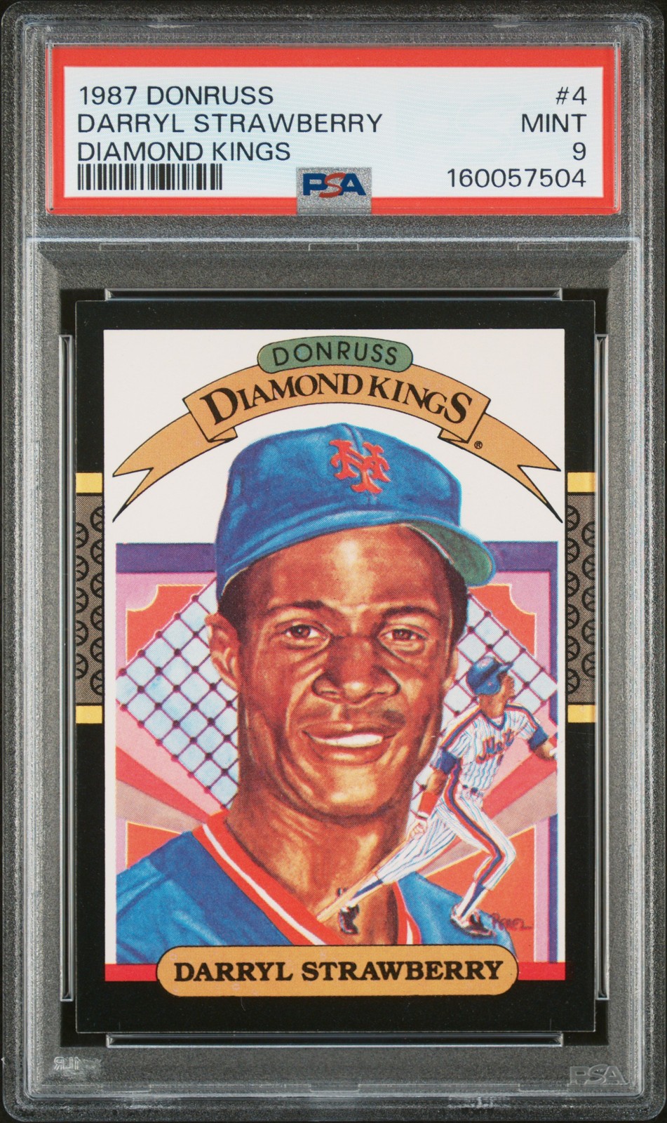 1987 DONRUSS DIAMOND KINGS #4 DARRYL STRAWBERRY PSA 9
