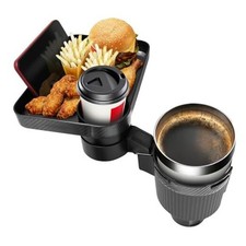 Car Cup Holder Tray, Extra Large Car Cup Holder Expander with 360  Rotation