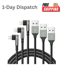 iPhone Charger 10FT 3Pack 90 Degree Lightning Cable MFi Certified Grey