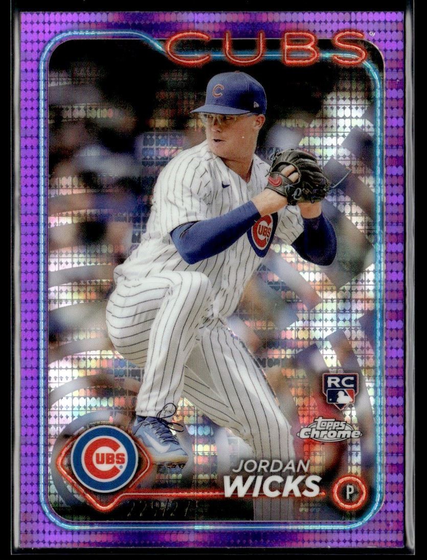 2024 Topps Chrome Purple Sonar Refractor Jordan Wicks RC /275 Chicago Cubs #67