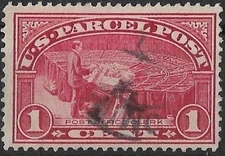 U.S.A. 1913 Parcel Post Post Office Clerk 1c Red #Q1