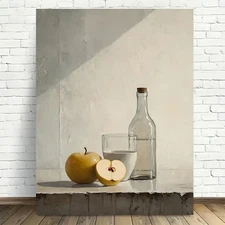 Apples Glass Bottle Framed Canvas Stretched Ready to Hang 50x40 Home decor Gift
