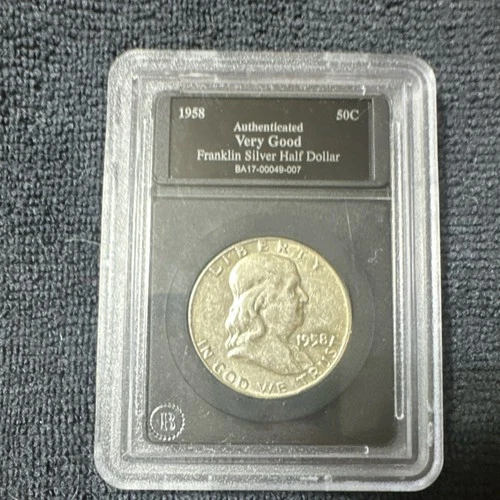 1958 Franklin Silver Half Dollar Authenticated Very Good 50C Coin