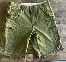 VTG Polo Ralph Lauren Shorts Cargo men Size 33 Green Military distressed RARE