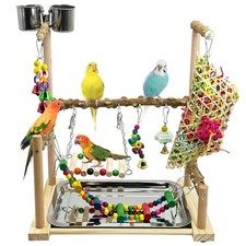 kathson Parrot Play Stand Parakeet Playground Bird Jungle Gym Wood Conure Playst