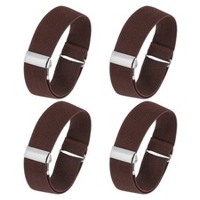 Elastic Adjustable Armband, 4Pcs Elastic Armbands for Sleeves, Brown