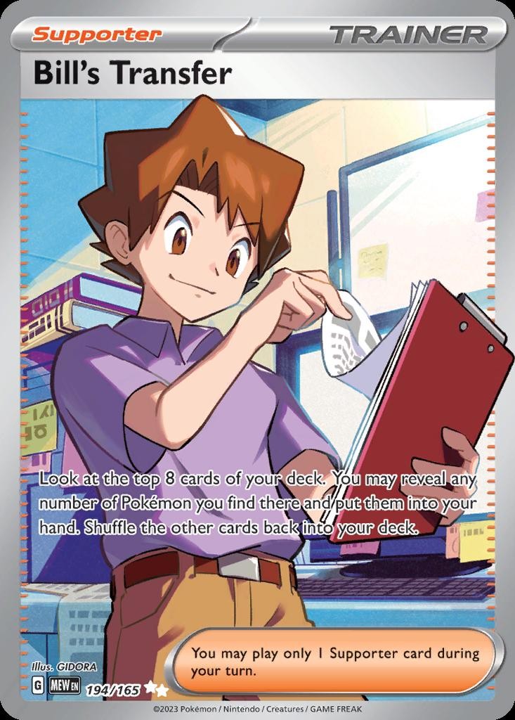 Pokemon Bill's Transfer (194/232) 151 NM HOLO