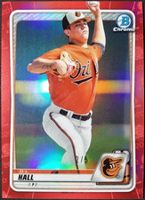 2020 Bowman Chrome Prospect Rookie /5 Red Refractor #BCP-238 D.L. Hall RC SP MIL