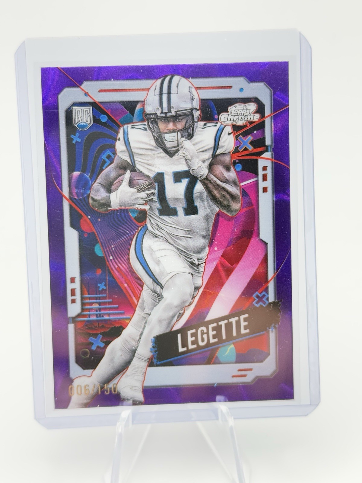 2024 Topps Chrome Cosmic Xavier Worthy 146 Rookie Purple Nebula Refractor # /150