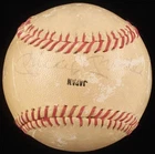 MICKEY MANTLE & BOB FELLER SIGNED LA DODGERS SGA BASEBALL ERA 1958 JSA #BB128