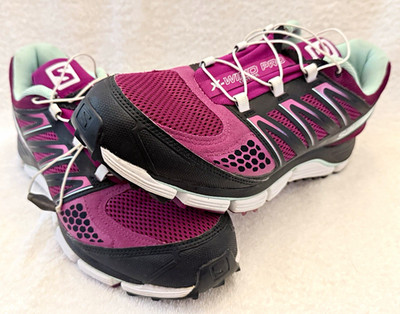 Salomon X-Wind Pro Damen Trailrunning Sneaker Quicklace lila/schwarz
