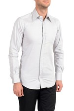 Dolce&Gabbana Men's Gray Stretch Long Sleeve Dress Shirt