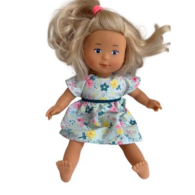 Corolle Baby Doll Girl Blonde Blue Floral Dress Scented Soft Body Toy pretend