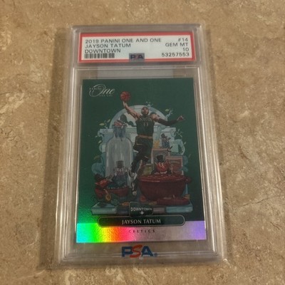2019 Panini One Downtown Jayson Tatum PSA 10 Gem Mt #14