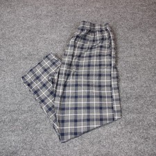 Polo Ralph Lauren Pajama Pants Men's XL 34X29 Gray Blue Plaid Drawstring Sleep