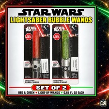 Star Wars Lightsaber Light-Up Bubble Wands Set of 2 Red/Green 0.68 fl oz
