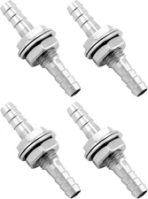 304 Stainless Steel Fitting - Thru-Bulk Bulkhead Union, 1/4'' Hose Barb, Corrosi