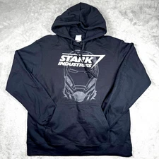 Iron Man Stark Industries Hoodie Men’s L Black Pullover Marvel Fanwear Graphic