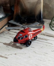 Vintage Tin Helicopter Toy 3 1/2" Japan Rescue Emergency Helicopter