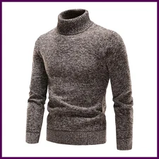 Suéter de lana de otoño e invierno para hombre, jersey de cuello alto grueso y c